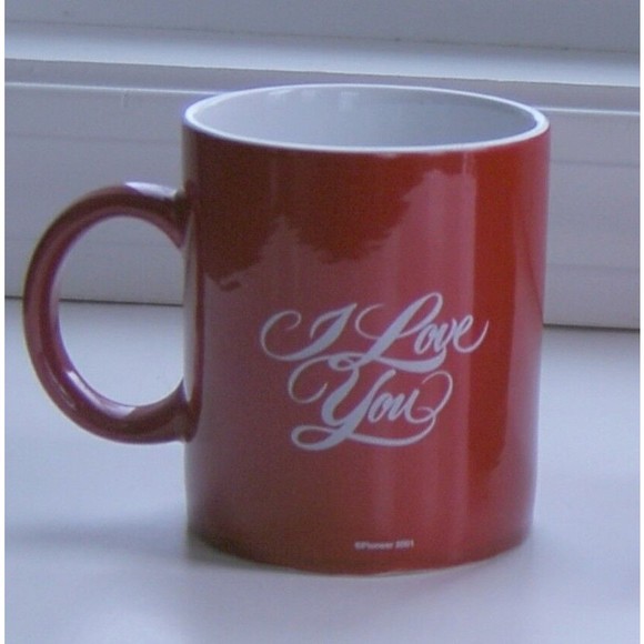 Lot of 2 I Love You Mugs Valentines Day Red White Pioneer Balloons 1998 - Picture 4 of 7